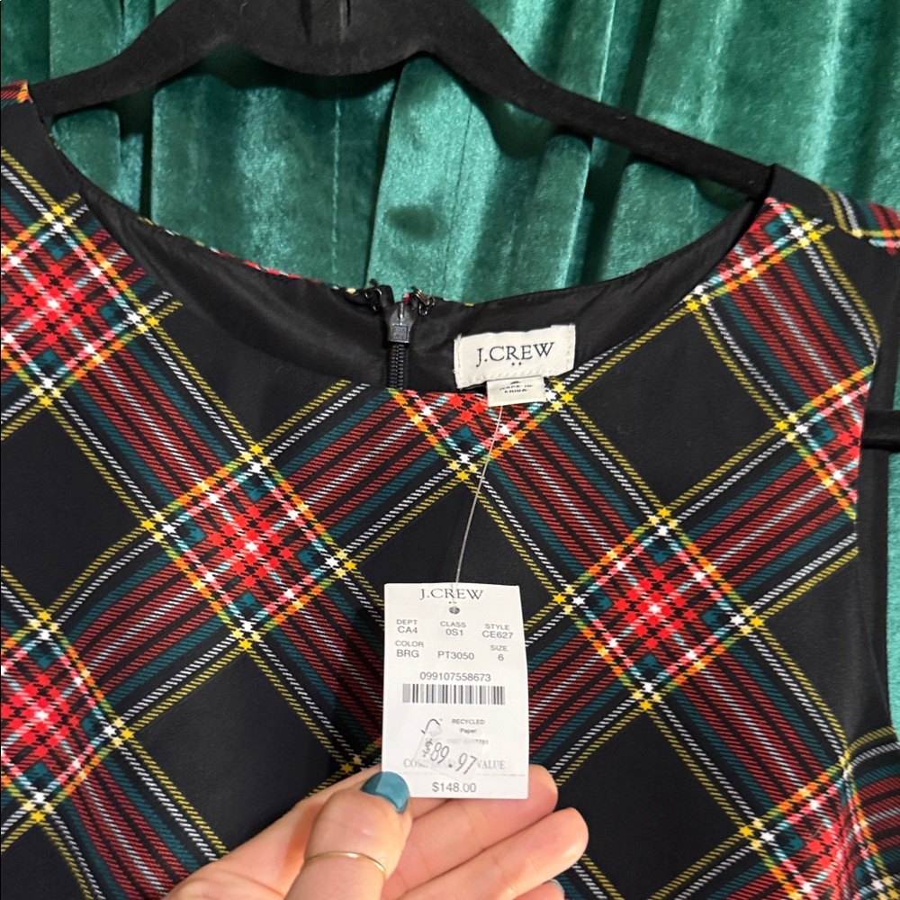 J. Crew Tartan Dress - Red, Yellow, and Black